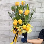 1doz. Yellow Ecuadorian Rose Mirror Arr.