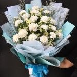 KVD-CARN 02 Bouquet of 2doz Carnation White