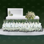 1. Blossoms of Serenity (A set of coffin corsage, spray, & running arrangement)