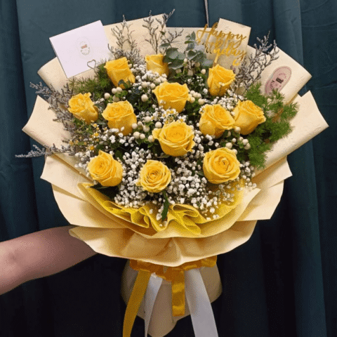 Bouquet of 1 dozen China Rose - Image 2