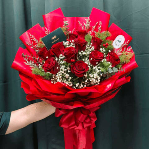 Bouquet of 1 dozen China Rose - Image 1