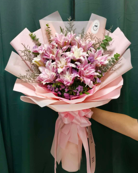 Mother's Day Catalog 2026 (daft) (1) MD-LIB-01 Bouquet of 3 stem Double Petalled Lilium - Image 1